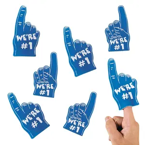 5 3/4" Bulk 72 Pc. Mini Blue Team Spirit We're #1 Foam Fingers