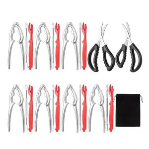 24Pcs Crab Leg Crackers and Tools - Lobster Crackers and Picks Set Shellfish Crab Claw Cracker Stainless Steel Seafood Crackers & Forks - Lobster Tools for Eating Kitchenware - Home Improvement.