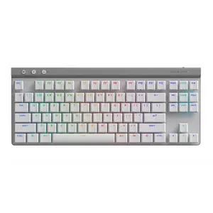 Logitech G515 LIGHTSPEED TKL Low Profile Wireless Gaming Keyboard, LIGHTSYNC RGB, Thin Tenkeyless Design, PBT Keycaps, Linear (Red) Mechanical Switches - White