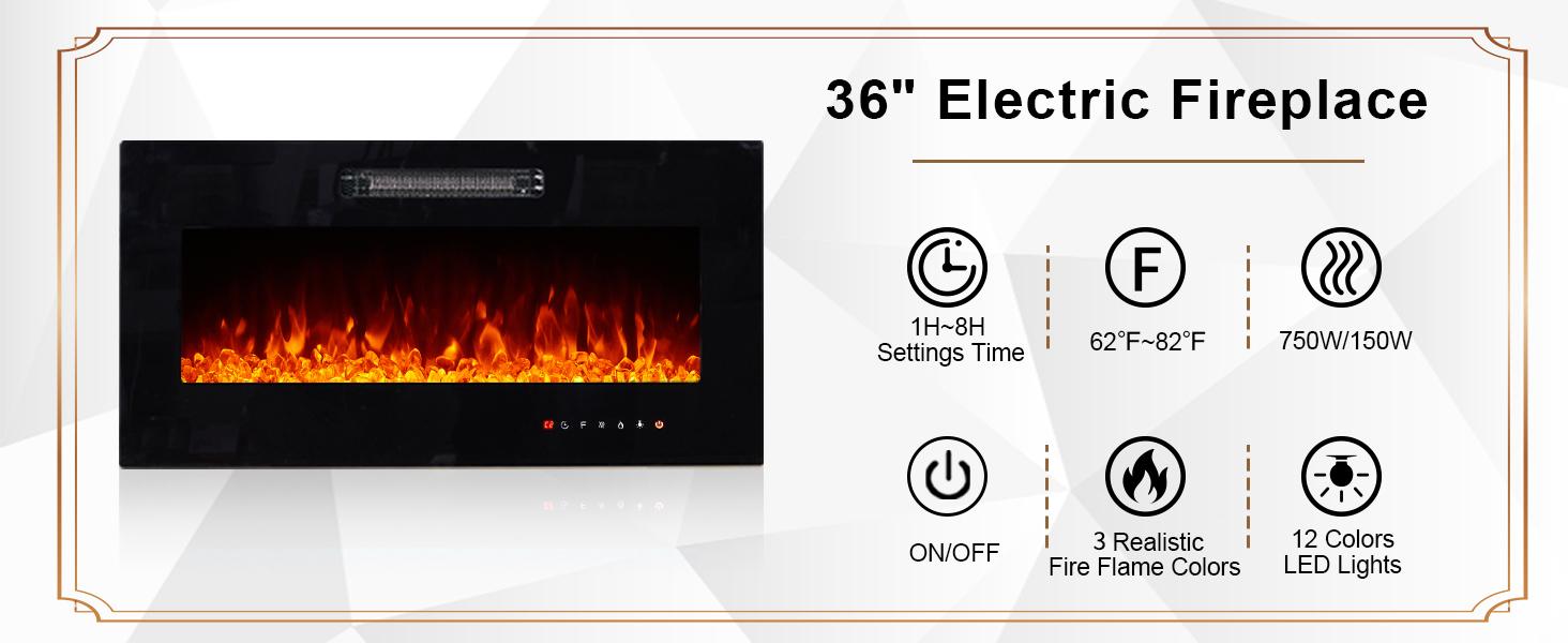 [Ships in 2 Boxes] [Spring Sale] AMERLIFE U-Shaped Legs Fireplace TV Stand, Media Console with Electric Fireplace and LED Lights, Modern Entertainment Center with Storage Shelf, Apartment Furniture/Best Gift Ideas/Christmas Gifts