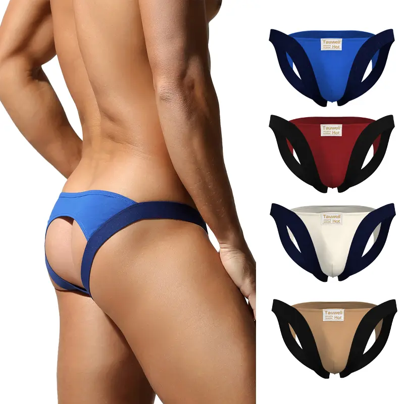 TAUWELL Menswear Men's Low Rise Jockstrap Underwear - Natural Smooth Minimalist Fabric, Wide Elastic Straps, Open Back Athletic Pouch Briefs for Gym, Dance, Daily Wear-25108