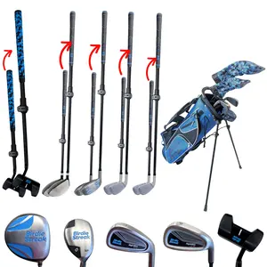Birdie Streak Junior Pro Series Kids Golf Club Set Adjustable Length Clubs for Ages 5-12 Right Hand Set with Driver Hybrid 7 Iron Wedge & Putter