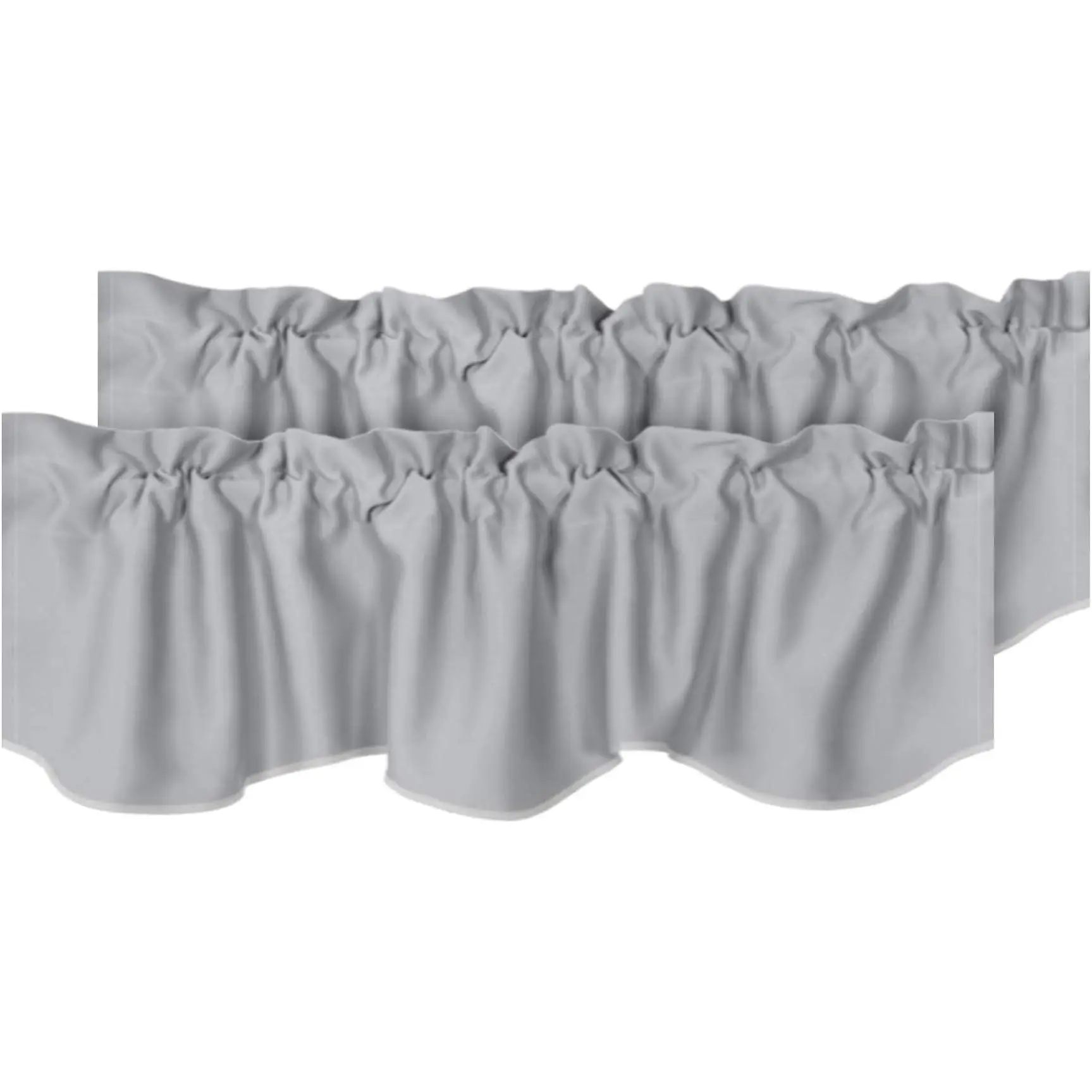 H.VERSAILTEX Blackout Curtain Valances for Kitchen Windows/Living Room/Bathroom Privacy Protection Rod Pocket Decoration Scalloped Winow Valance Curtains