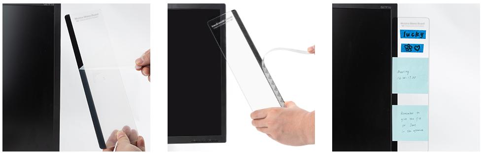 2Pcs Computer Monitor Memo Boards Sticky Note Holders For Home Office Desk Accessories Transparent Acrylic Desktop Organizers