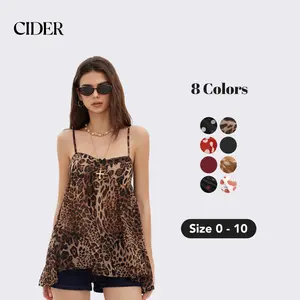 Cider Chiffon Printed Bowknot Oversized Mini Nightdress, Women’s Leopard Printed and Polka Dot Printed Chiffon Top for Daily Summer Wear, Cute & Sexy Top for Summermusthaves Top #dealsforyoudays