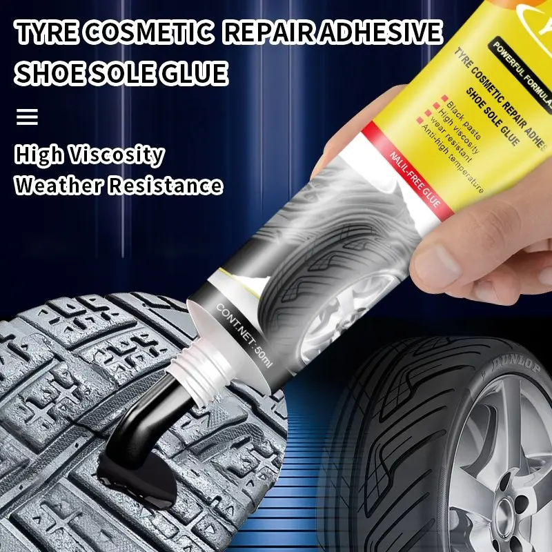 Y- Tire Repair Glue, Super Strong Extra Hold Adhesive with Strong Adhesion for Car Tires and Shoe Soles, High Strength Glue, High Viscosity, Wear Resistant, Heat Resistant Rubber Glue