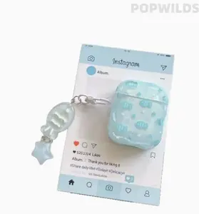 Cute cartoon blue fish earphone case, compatible with Apple AirPods 1/2/3/4 and Pro series. Soft protective shell shields earbuds from scratches and drops. Lovely vivid design, stylish portable accessory for daily use and personal headset decoration