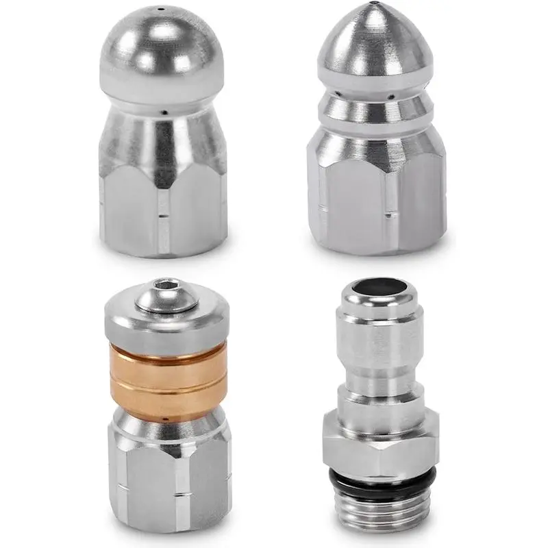 Pressure Washer Sewer Jetter Nozzle - 5000 PSI Max Rotating Tip, 1/4 Inch Quick Connect, Universal Fit Drain Cleaning Accessory for Outdoor Leisure Equipment Use, Outdoor Tools