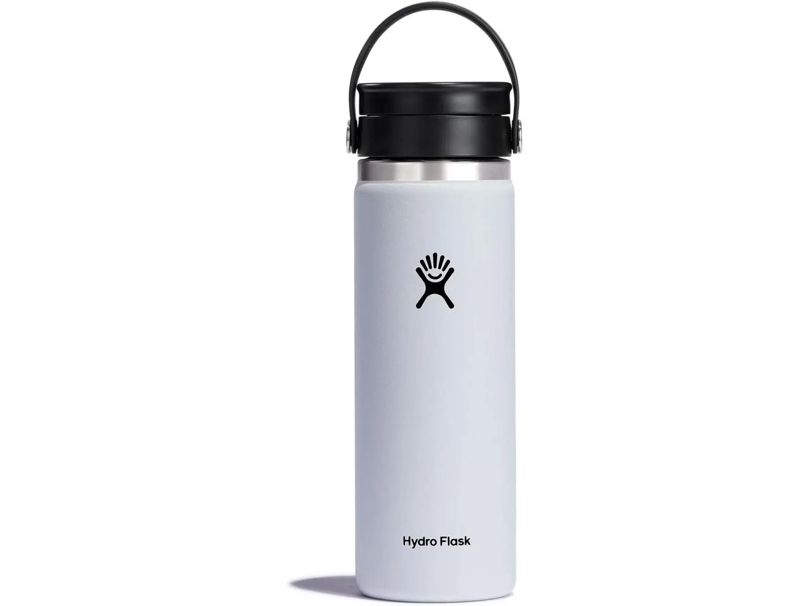 Hydro Flask Stainless Steel Vacuum Insulated Leakproof Wide Mouth Travel Mug - 20 oz (500-1000 ml) with Flex Sip Lid, White Portable Kitchen Drinkware for Adults (W20BCX110)