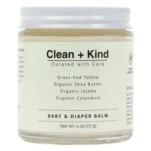 Clean + Kind Gentle Baby & Diaper Rash Cream - Ultra-Gentle Formula with Grass-Fed Tallow & Jojoba Oil for Sensitive Skin Care