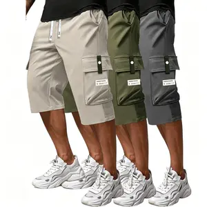 Men's 3 Pieces Solid Color Jogger Track Pants Loose Fit Side Pocket Sports Pants Comfort Loungewear Pants Fast Logistics & Customer Service Support Fitness Summer Bottoms
