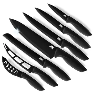 Lux Decor 7-Pc Knife Set - Anti-Slip Grip With Ergonomic Handle -Ultra Sharp Blades - Professional Chef Knife Set - Multiple Variety of Kitchen Knives