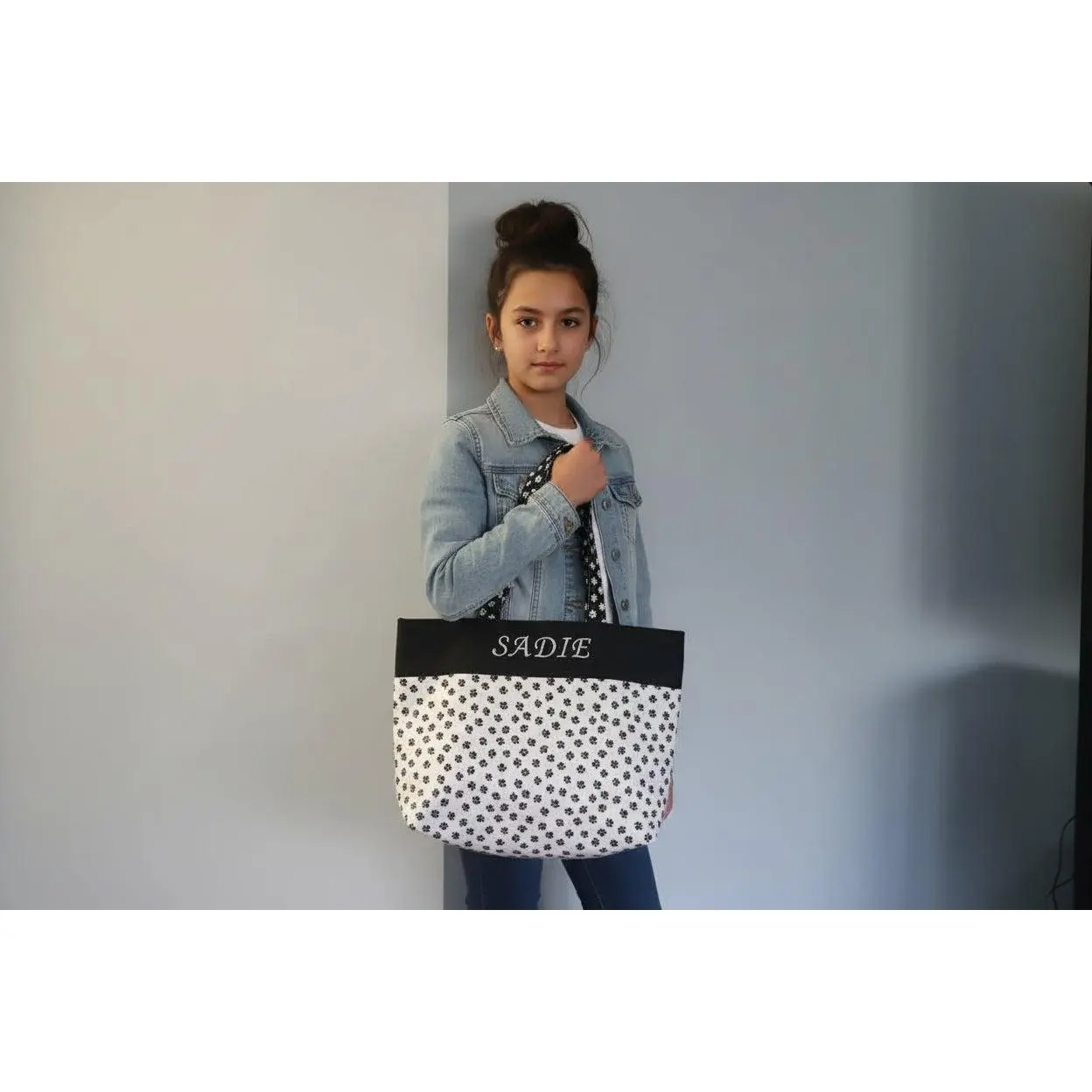 Custom Embroidered Quilted Tote Bag - Personalized with Names