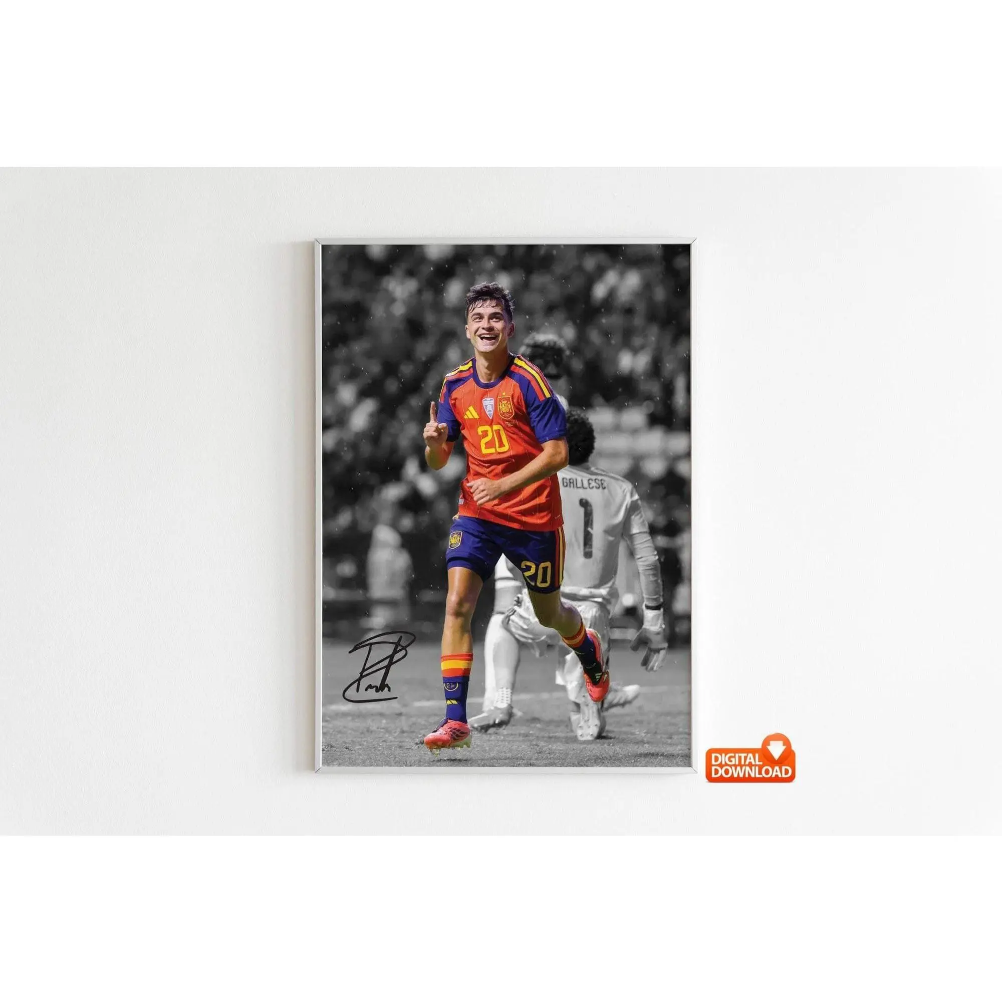 Pedri Poster, Signed Football Poster( Unframed - Print Only )