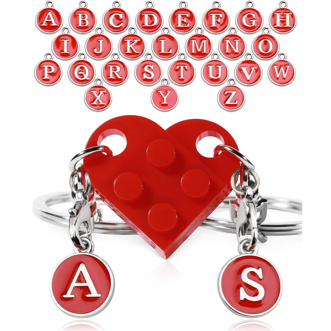 Heart-Shaped Matching Keychains for Couples, 2-Piece Personalized Stainless Steel Set, Customizable Anniversary & Valentine's Day Gifts for Boyfriend