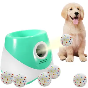 indoor outdoor play Automatic Dog Ball Launcher for Samll to Medium Dogs, Upgraded Interactive Toy Balls Thrower, Distance Adjustable Mental Stimulating Dog Toys with 6 Etpu Balls 2 Inch (Green)