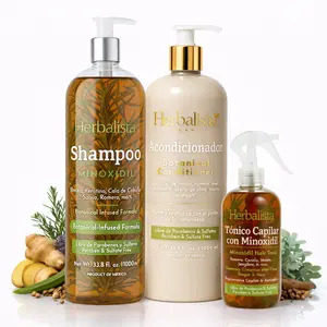 Herbalista Viral Herbal Minoxidil Hair Care 3 Piece Bundle – Shampoo Minoxidil & Conditioner Set 1000ml (33.8 fl oz) + Minoxidil Rosemary Hair Tonic 250ml – With Real Botanicals – Strengthens, Nourishes & Smooths – 100% Natural & Handcrafted