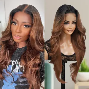 The Stylist Human Hair Blend Pre Plucked Curtain Bang 13x6 Natural Textured Hair Invisible HD Lace Frontal Wig Tastee