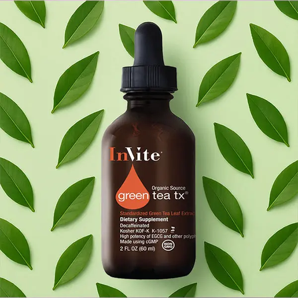 InVite Health Green Tea Tx Dietary Supplement 2 FL OZ Organic Source, Liquid Green Tea extract with Vitamin C for optimal immune support, Decaffeinated, Gluten Free, Dairy Free, Vegan, Soy Free, Vegetarian, Made in the USA