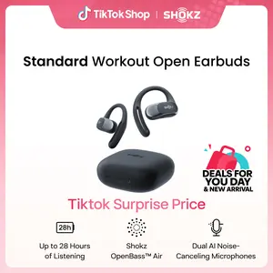 SHOKZ OpenFit Air - Open-Ear Headphones, True Wireless Earbuds, Water Resistant, Comfortable, Secure Earhooks for Daily Use