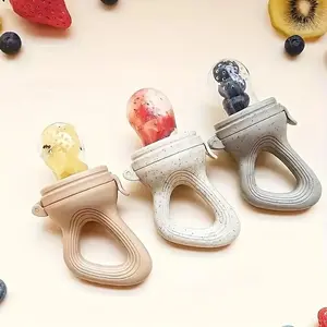 Baby Fruit Feeder Pacifier, Silicone Baby Fruit Feeder Pacifier with Lid, Baby Fruit Food Feeder, Baby Essentials, Feeding