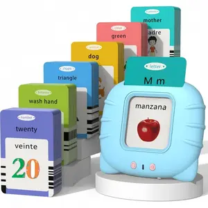Interactive Dual-Language Learning Device for Kids, Contains 224 Words, Bilingual Flash Cards, Bilingual Instruction Cards, Enhances Communication Skills, Suitable for Home & School Use