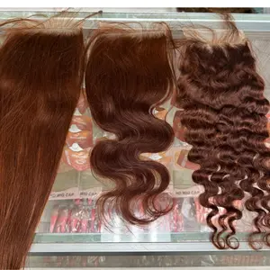 [We Heart Hair] 5x5 Chestnut Brown Burmese Curly Virgin Human Hair Closure Soft Full Pre Plucked Natural Look