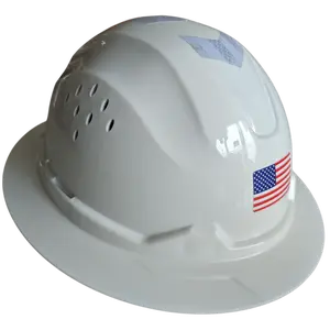 Full Brim Hard Hat Construction Safety Helmet HDPE Work Hardhat for Men Women, 4 Point Adjustable Ratchet Suspension Vented Top, for Job Site Industrial Outdoor Work