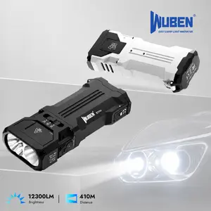 【NEW 2026】WUBEN X1 PRO 12300 High Lumens Rechargeable Flashlight ,Dual Light Sources, Multi-Mode EDC,3-in-1 Power Bank & Bike Light,IP65 Waterproof & Shockproof,Portable for Outdoor, Camping, Hiking & Emergency,Double-Tap to Activate 12300LM Ultra