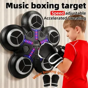 Smart Punching Bag Machine, Music Boxing Machine, Hanging Countable Reaction Fast Sandbag, Kids & Adults Universal, Home Gym, Includes Charging Cable & Gloves