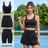 Women's Fitted 2-Piece Polka Dot Matching Set - Stand Collar Jacket, Breathable Stretch Polyester, Quick Dry Activewear for Gym, Back to School,outdoorfun