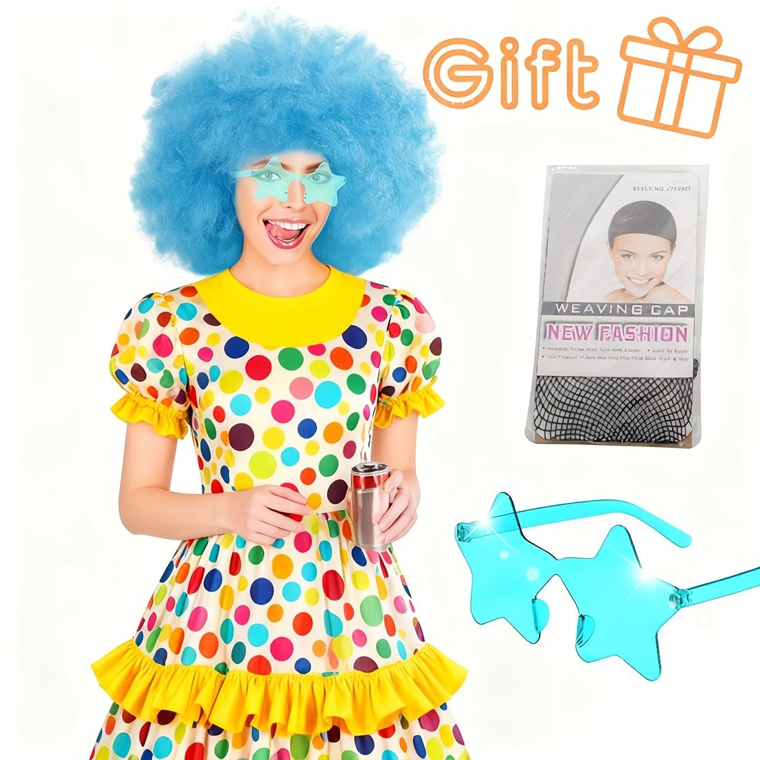Discount Promotion on Colorful Curly Clown Wigs for Costume Parties, Complete with Funny Glasses And a Hairnet for Fans