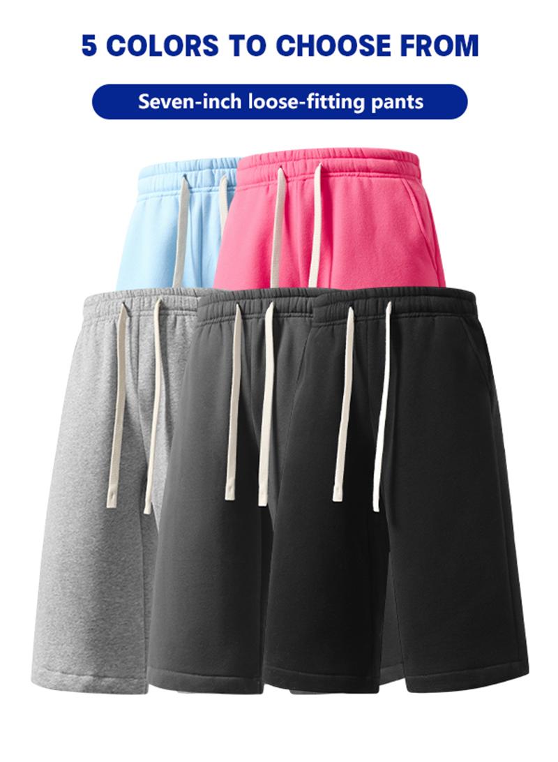 Men's Solid Pocket Waist Shorts, Lightweight Breathable Shorts, Casual Breathable Comfortable Shorts for Running Gym Workout, Men's Bottoms for All Seasons