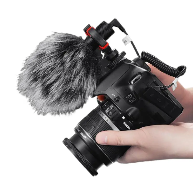 Professional Camera Microphone with Noise Reduction and Dustproof Design, Battery-Free Plug and Play for Vlog, Live Streaming, Audio Podcast, Podcast Recording Mic, Interview, Live Broadcasting Equipment