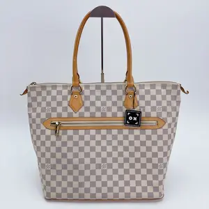 Pre-owned Louis Vuitton Damier Azur Saleya GM Shoulder Tote Bag