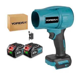 Yofidra Turbo Jet Blower, Wireless Powered Mini Jet Blower, Portable Snow Removal Device for Cars,Battery with 2*4000 mAh Batteries, 576 km/h Brushless Snow Blower, 28000 RPM  for Blowing Leaves, Snow, Dust, Blowing Force 1.2 kg (Blue)