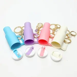 Tumbler Cup keychain with Removable  Lid-ChapstickHolder,cute keychain，Portable Keychain, Mini Cup Shaped Keychain， Mother's Day gifts ，stocking stuffers for girlfriend Charm Modern