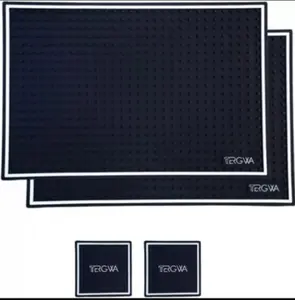 2 pack NEW PVC Rubber Bar Service Mat Spill Mat for Counter Top, Non Slip - 18" x 12"