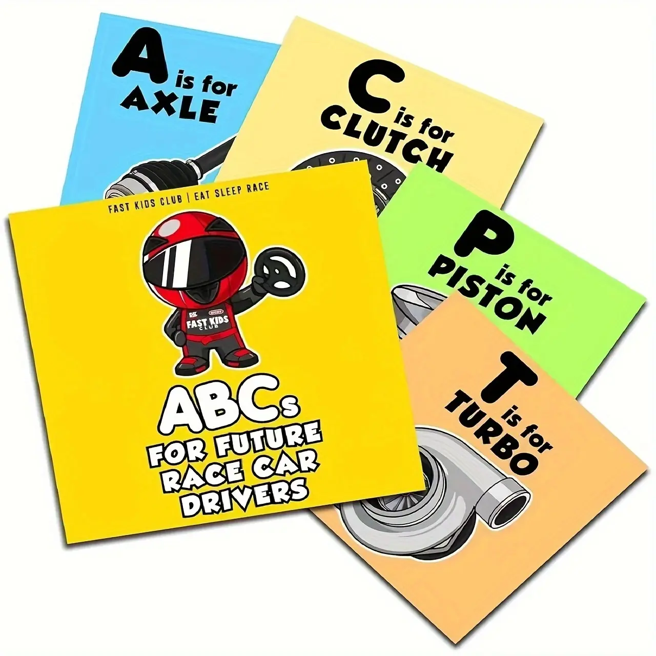Future Racecar Driver Alphabet Book, Durable Cardboard Learning Cards, Study Cards, Word Cards, Car Theme, Educational Toy for Kids, Perfect Gift Idea