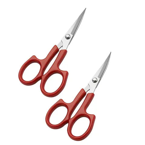 Stainless Steel Embroidery Scissors Set with Curved Tips for Cross Stitching & Sewing, Sewing Tools, Comfortable PP Handle, 2-Piece Kit
