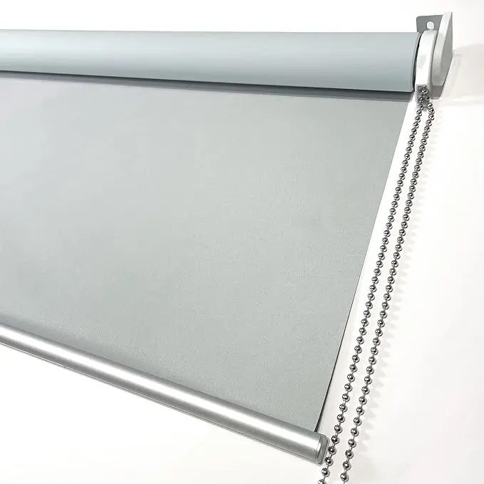 100% Blackout Grey Roller Window Shades, Window Blinds with Thermal Insulated, UV Protection Waterproof Fabric, roll up and Down Blinds for Home and Office