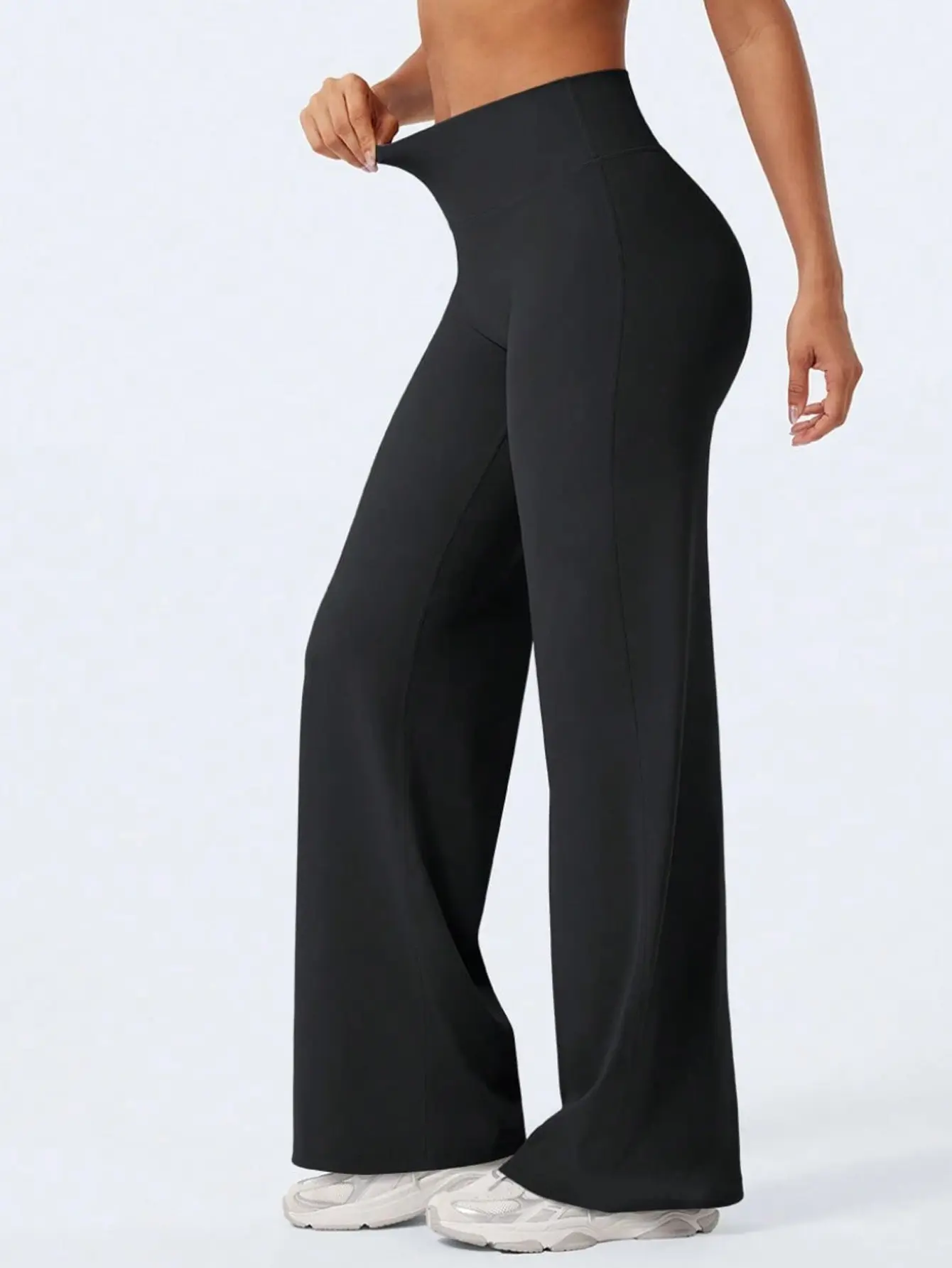 High Waist Soft Wide Leg Pants, Flattering, Non-Sheer, Yoga & Casual Wear For Summer Sports, Athleisure