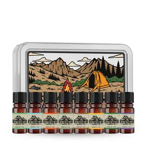 Beard Oil Sample Kit for Men - 8 Essential Oil Scents - Reusable Tin Gift Set