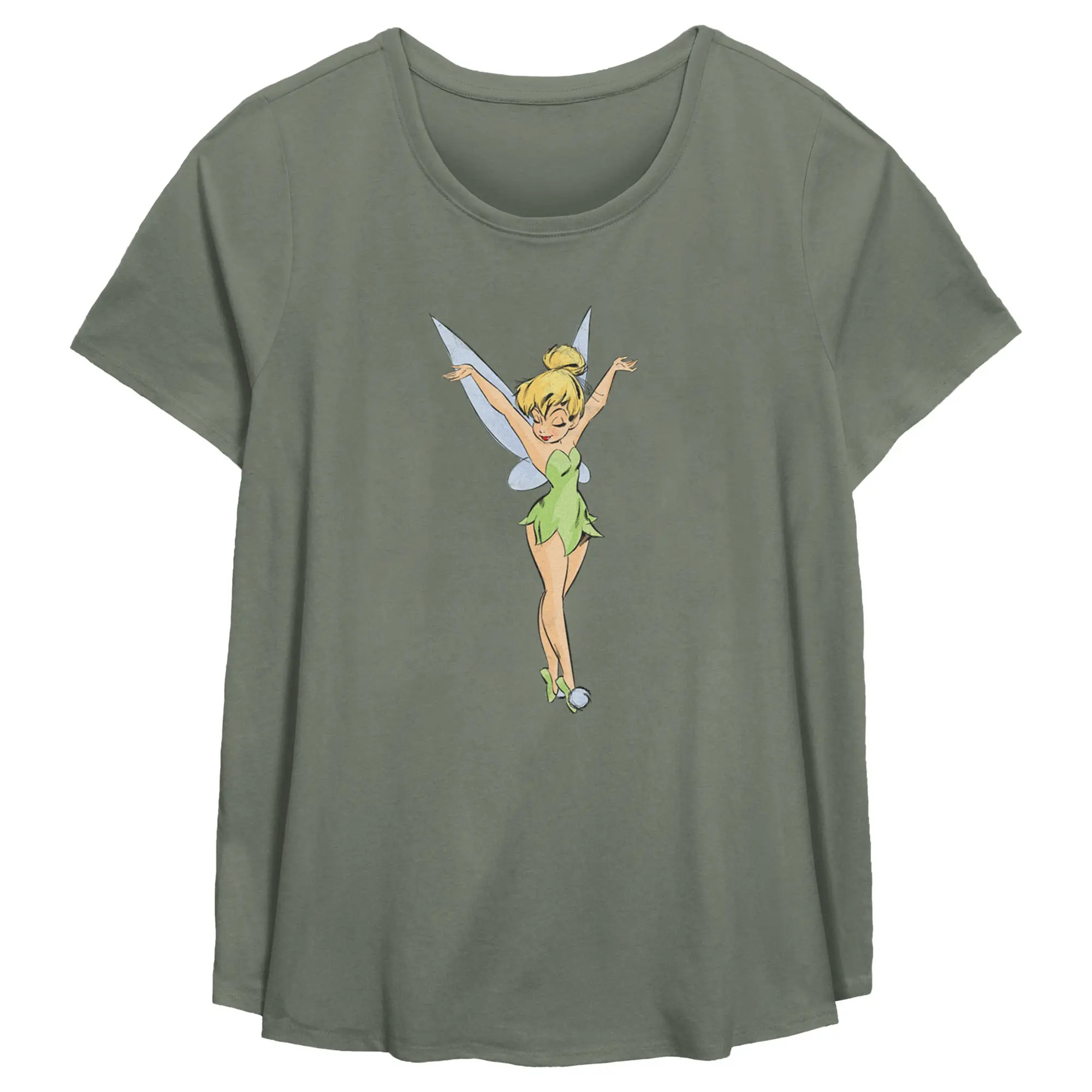 Women's Peter Pan Tinkerbell Colored Sketch T-Shirt
