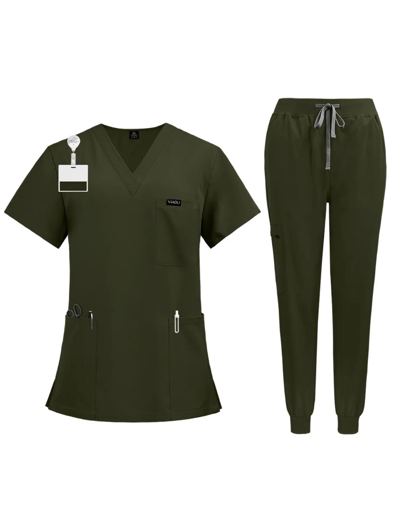 Unisex Summer Short Sleeve Work Set Workwear | Pet Hospital & Pet Grooming Uniform for Veterinary Staff, Groomers, and Animal Care Teams