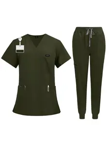 Unisex Summer Short Sleeve Work Set | Pet Hospital & Pet Grooming Uniform for Veterinary Staff, Groomers, and Animal Care Teams
