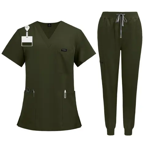 Unisex Summer Short Sleeve Work Set Workwear | Pet Hospital & Pet Grooming Uniform for Veterinary Staff, Groomers, and Animal Care Teams