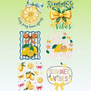 Lemon Summer DTF Gang Sheet Citrus Ready to Press Transfers for Custom T-shirts Sweatshirts Totes and Boutique Apparel Bright Citrus Designs Bows and Summer Vibes