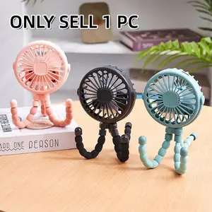 Portable Mini Fan, Rechargeable Portable Fan, 1 Count USB Powered Handheld Cooling Fan with Hanging Rack & Stand for Outdoor, Desk, Neck