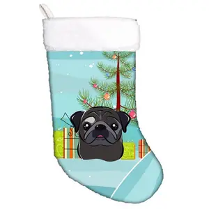 Carolines Treasures  Christmas Tree & Black Pug Christmas Stocking